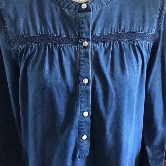 Old Navy Chambray Shirt Dress with Lace - Picture 5 of 10